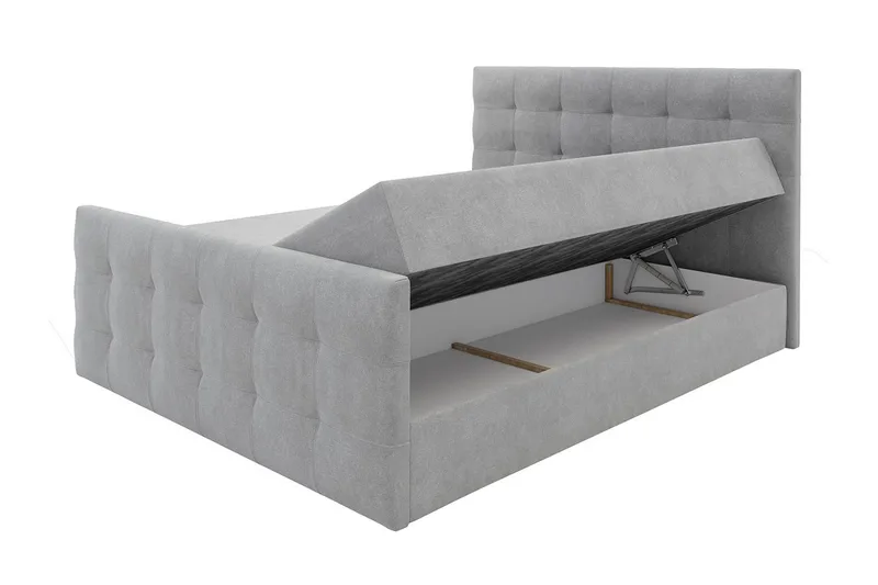 Jenkkisänky Cisy 160x200 cm sängynpäädyllä - Tummanharmaa - Huonekalut - Sänky - Jenkkisängyt