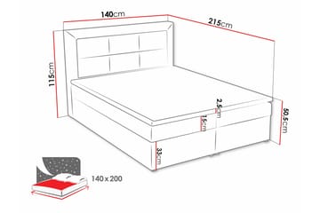 Jenkkisänky Clasic Box 140x215 cm - Huonekalut - Sänky - Jenkkisängyt