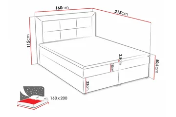 Jenkkisänky Clasic Box 160x215 cm - Huonekalut - Sänky - Jenkkisängyt