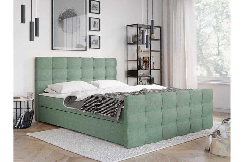 Jenkkisänky Dihel 140x210 cm - Vihreä - Huonekalut - Sänky - Jenkkisängyt