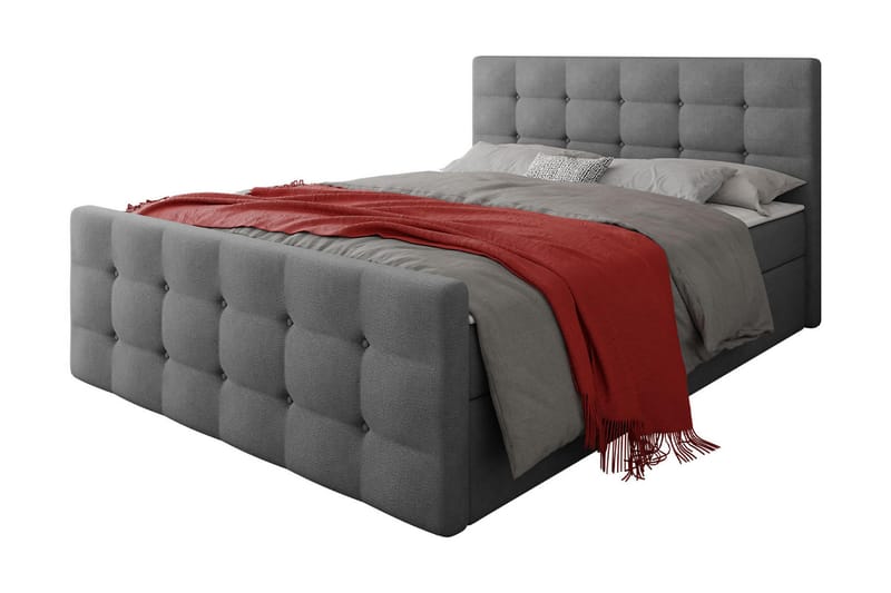 Jenkkisänky Dihel 160x200 cm sängynpäädyllä, Roosa