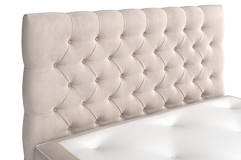 Jenkkisänky Estelle 120x200 cm Sametti - Beige - Huonekalut - Sänky - Jenkkisängyt