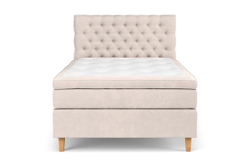 Jenkkisänky Estelle 140x200 cm Sametti - Beige - Huonekalut - Sänky - Jenkkisängyt