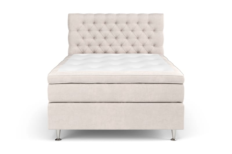 Jenkkisänky Estelle 140x200 cm Sametti - Beige - Huonekalut - Sänky - Sänkypaketti
