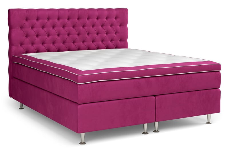Jenkkisänky Estelle 180x210 cm Sametti - Roosa - Huonekalut - Sänky - Jenkkisängyt