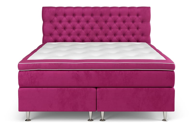 Jenkkisänky Estelle 180x210 cm Sametti - Roosa - Huonekalut - Sänky - Jenkkisängyt