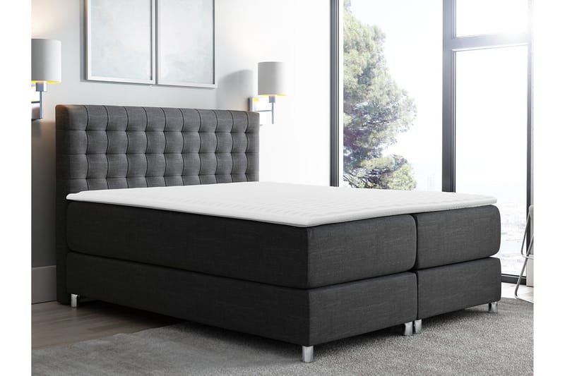 Jenkkisänky Forus 180x200 cm - Tummanharmaa - Huonekalut - Sänky - Jenkkisängyt