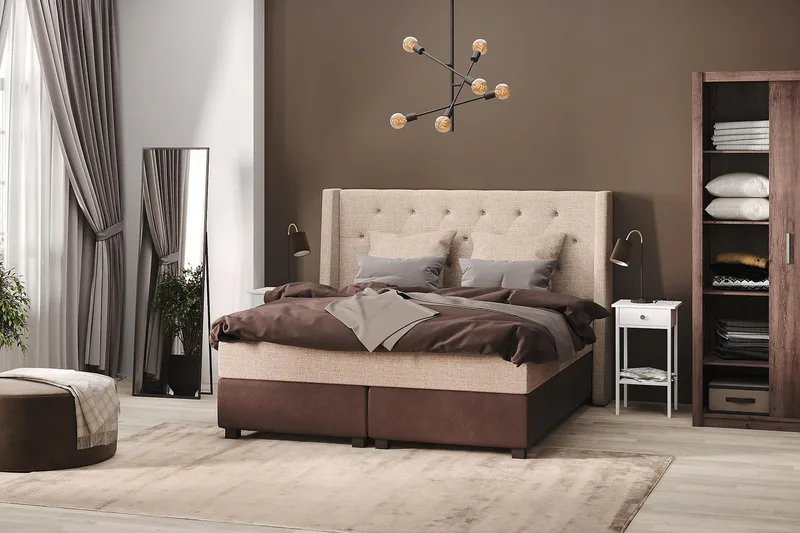 Jenkkisänky Havanna 180x200, Beige/Ruskea