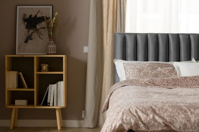 Jenkkisänky Juliett 140x200cm - Tummanharmaa/Sametti - Huonekalut - Sänky - Parisänky