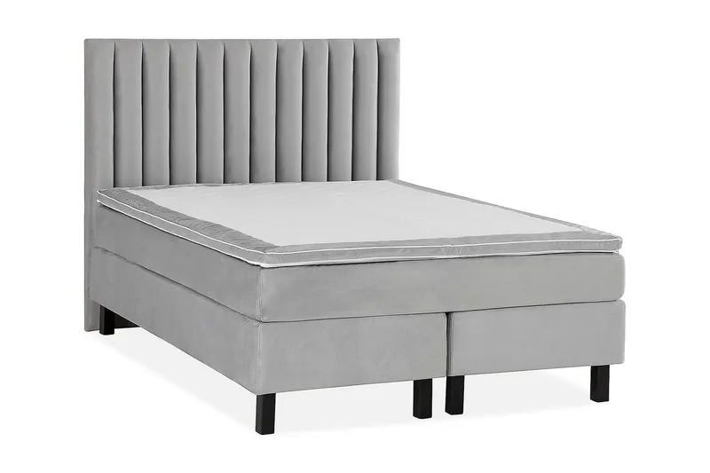 Jenkkisänky Juliett 140x200cm - Vaaleanharmaa/Sametti - Huonekalut - Sänky - Parisänky