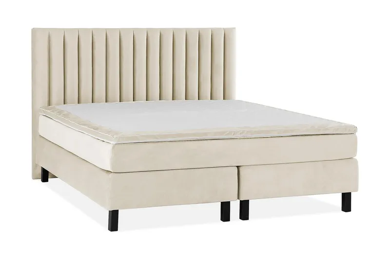 Jenkkisänky Juliett 180x200cm - Beige/Sametti - Huonekalut - Sänky - Jenkkisängyt