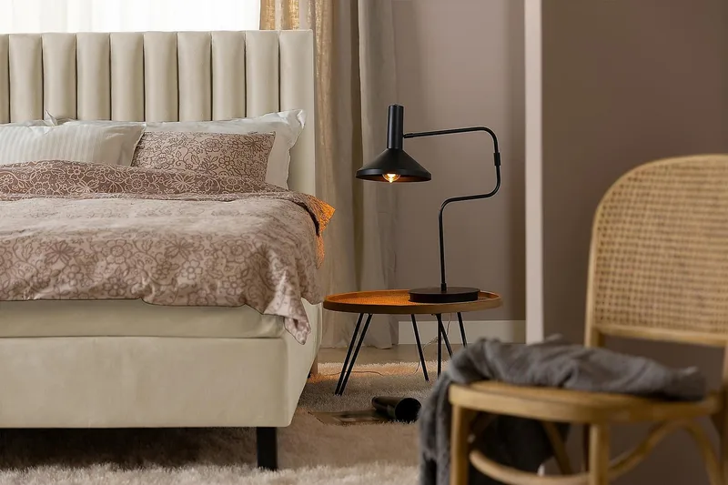 Jenkkisänky Juliett 180x200cm - Beige/Sametti - Huonekalut - Sänky - Jenkkisängyt