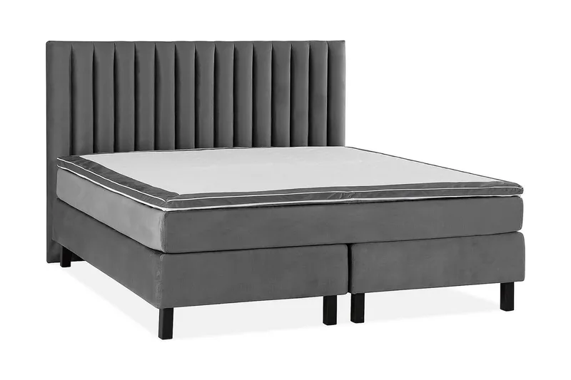 Jenkkisänky Juliett 180x200cm - Tummanharmaa/Sametti - Huonekalut - Sänky - Jenkkisängyt