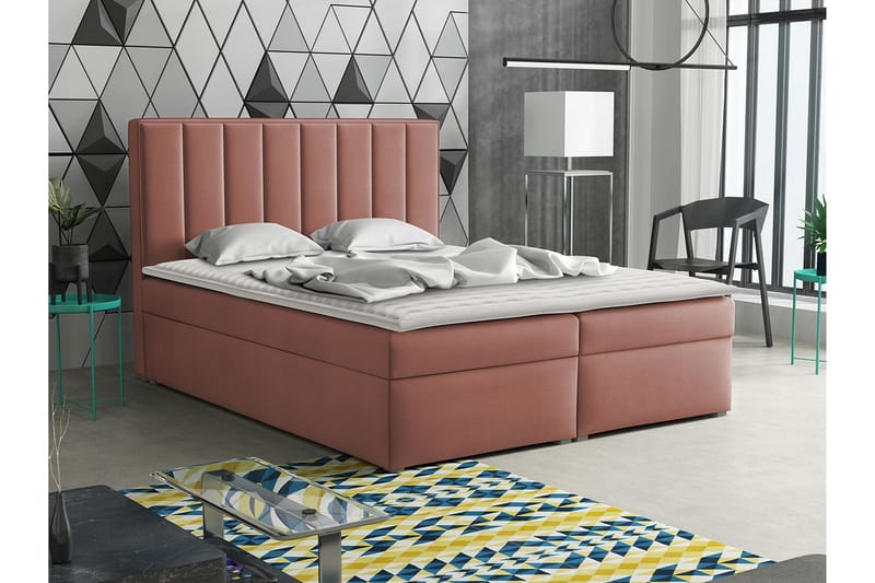 Jenkkisänky Kalliopi 160x200 cm - Roosa - Huonekalut - Sänky - Jenkkisängyt