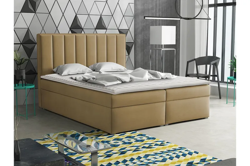 Jenkkisänky Kalliopi 180x200 cm - Beige - Huonekalut - Sänky - Jenkkisängyt