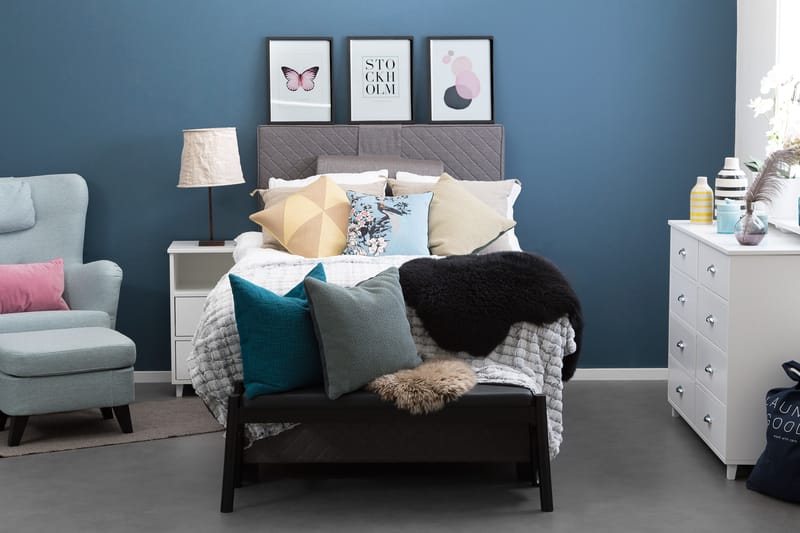 Jenkkisänky Kilmer 120x200 - Harmaa - Huonekalut - Sänky - Yhden hengen sängyt