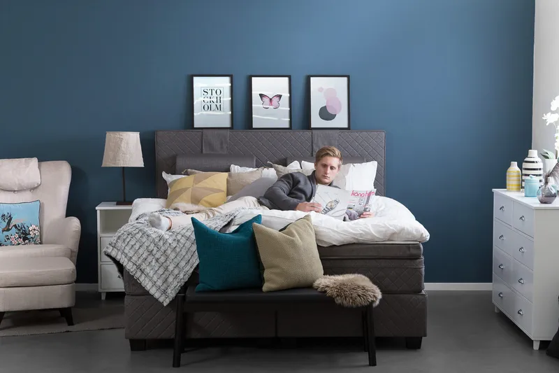 Jenkkisänky Kilmer 180x200 - Harmaa - Huonekalut - Sänky - Parisänky