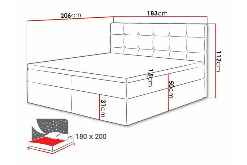 Jenkkisänky Kintore 180x200 cm - Tummanvihreä - Huonekalut - Sänky - Jenkkisängyt