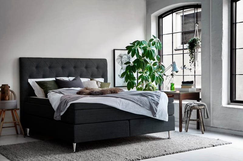 Jenkkisänky Kroby 180x200 - Tummanharmaa - Huonekalut - Sänky - Jenkkisängyt