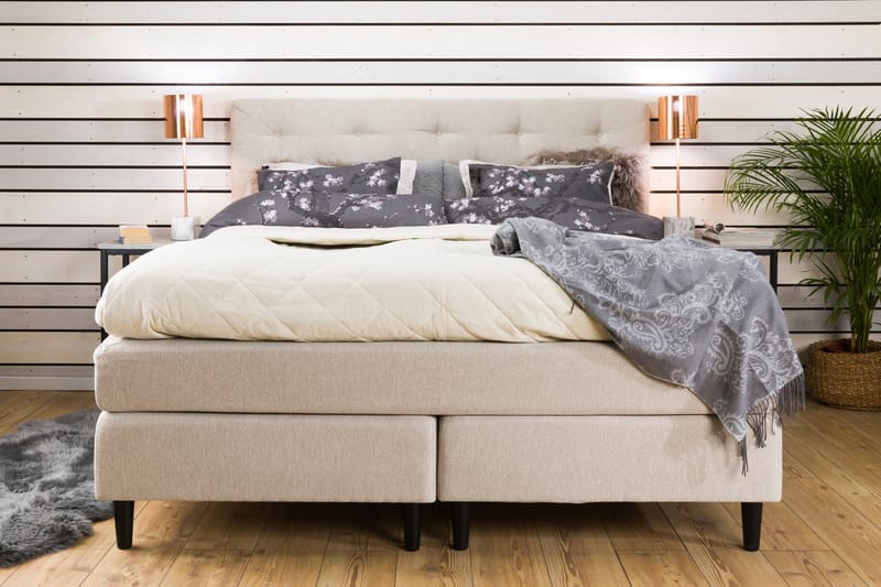 Jenkkisänky Laze Deluxe 160x200 - Beige - Huonekalut - Sänky - Jenkkisängyt