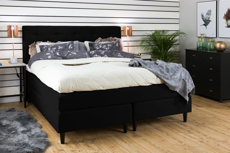 Jenkkisänky Laze Deluxe 160x200 - Musta - Huonekalut - Sänky - Jenkkisängyt