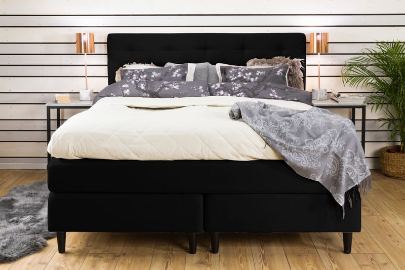 Jenkkisänky Laze Deluxe 160x200 - Musta - Huonekalut - Sänky - Jenkkisängyt