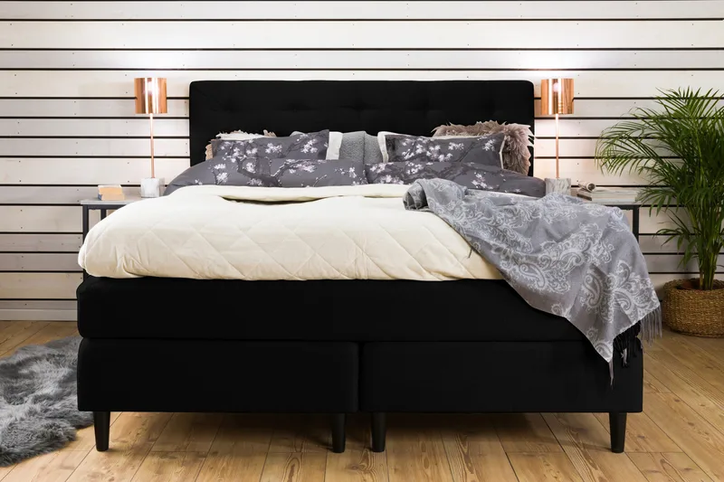 Jenkkisänky Laze Deluxe 160x200 - Musta - Huonekalut - Sänky - Jenkkisängyt