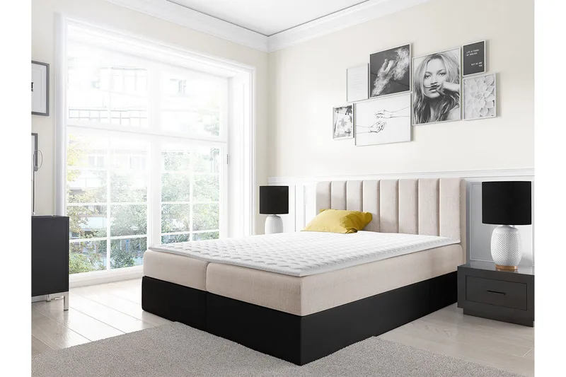 Jenkkisänky Levold 140x200 cm - Beige - Huonekalut - Sänky - Jenkkisängyt