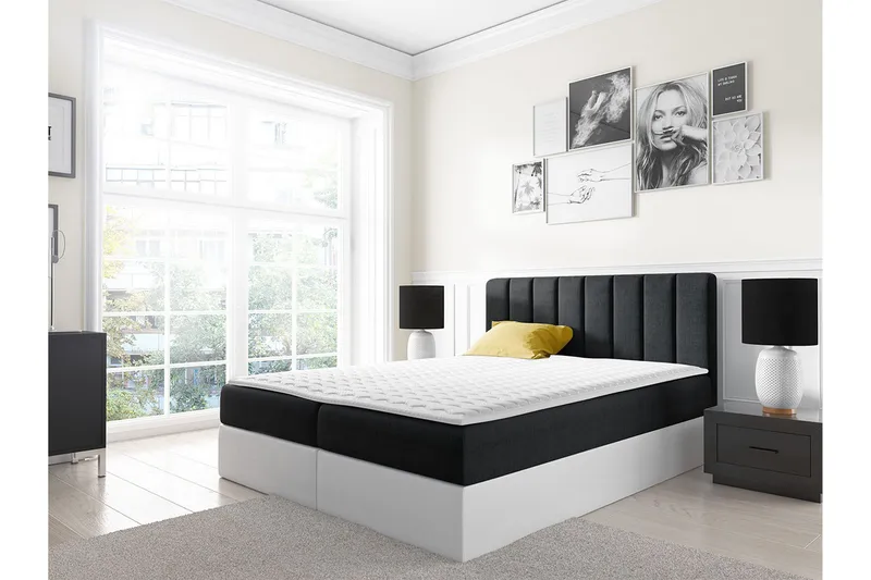 Jenkkisänky Levold 200x200 cm - Musta - Huonekalut - Sänky - Jenkkisängyt