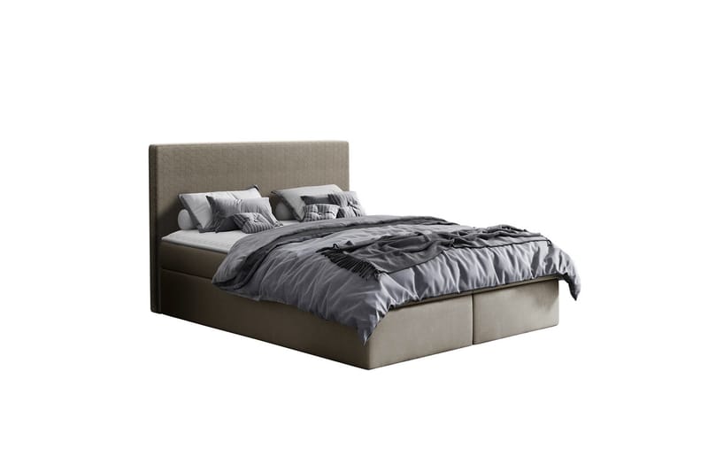 Jenkkisänky Livoll Säilytyksellä 200x200 cm - Beige - Huonekalut - Sänky - Jenkkisängyt