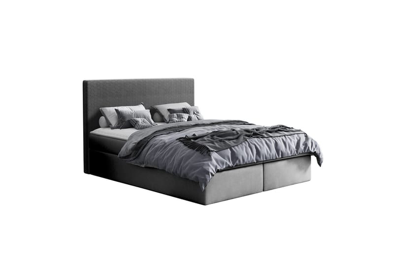 Jenkkisänky Livoll Säilytyksellä 200x200 cm - Harmaa - Huonekalut - Sänky - Jenkkisängyt