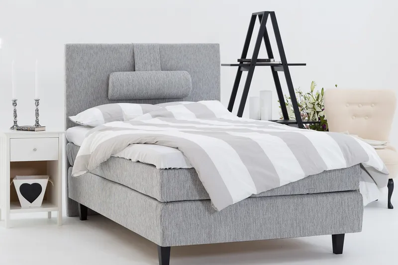 Jenkkisänky Longford 120x200 Kova Polyeetterivaahto - Vaaleanharmaa - Huonekalut - Sänky - Yhden hengen sängyt