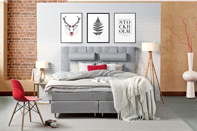 Jenkkisänky Longford 120x200 Kova Polyeetterivaahto - Vaaleanharmaa - Huonekalut - Sänky - Jenkkisängyt