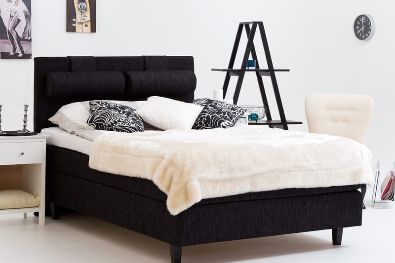 Jenkkisänky Longford 140x200 Kova Polyeetterivaahto - Musta - Huonekalut - Sänky - Parisänky