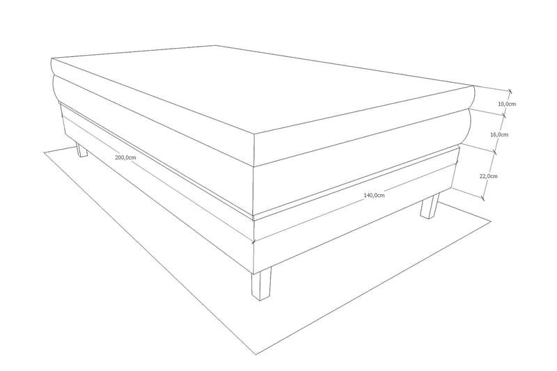 Jenkkisänky Longford 140x200 Kova Polyeetterivaahto - Musta - Huonekalut - Sänky - Jenkkisängyt