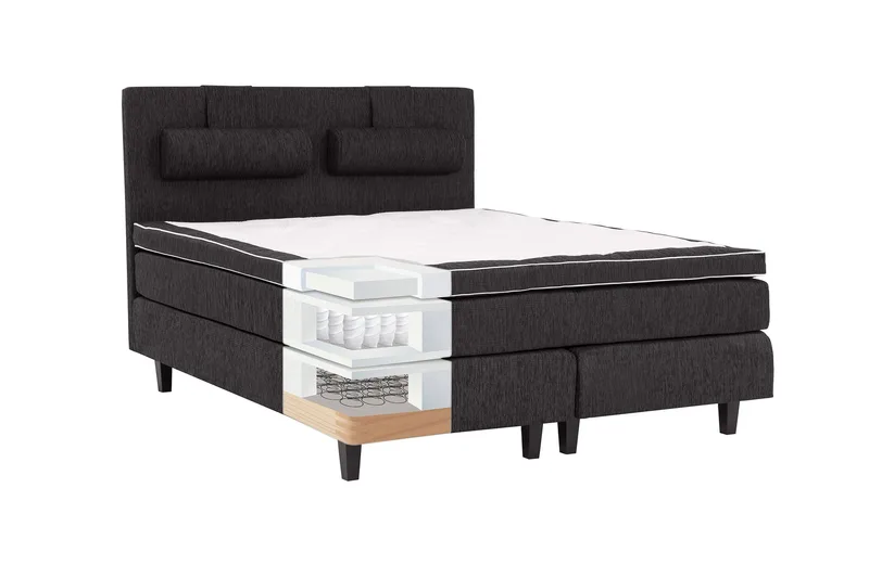 Jenkkisänky Longford 140x200 Kova Polyeetterivaahto - Musta - Huonekalut - Sänky - Parisänky