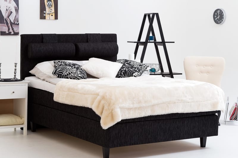 Jenkkisänky Longford 140x200 Kova Polyeetterivaahto - Musta - Huonekalut - Sänky - Parisänky