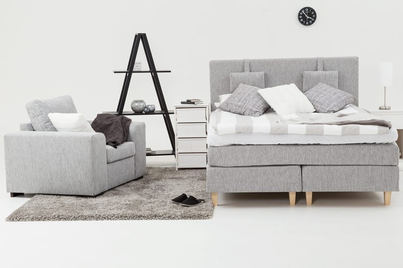 Jenkkisänky Longford 160x200 Kova Polyeetterivaahto - Vaaleanharmaa - Huonekalut - Sänky - Parisänky