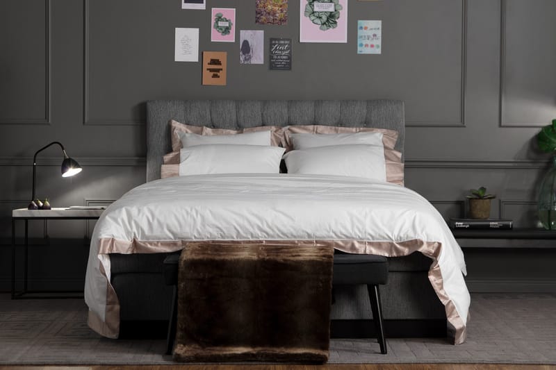 Jenkkisänky Longford 180x200 Kova Polyeetterivaahto - Vaaleanharmaa - Huonekalut - Sänky - Parisänky