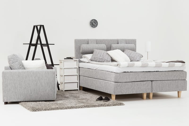 Jenkkisänky Longford 180x200 Kova Polyeetterivaahto - Vaaleanharmaa - Huonekalut - Sänky - Parisänky