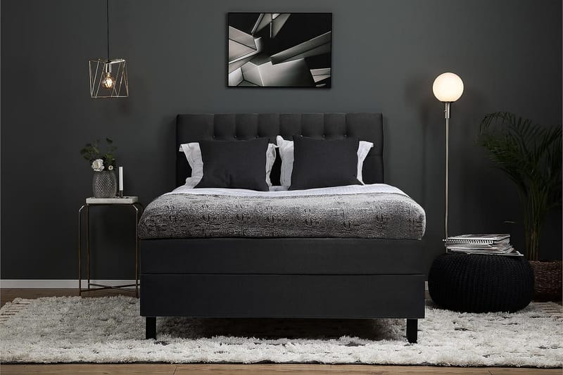 Jenkkisänky Lucky 120x200 Memory - Musta/Harmaa - Huonekalut - Sänky - Yhden hengen sängyt