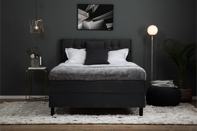 Jenkkisänky Lucky 120x200 Vaahto - Musta/Harmaa - Huonekalut - Sänky - Yhden hengen sängyt