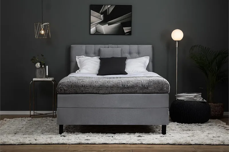 Jenkkisänky Lucky 120x200 Vaahto - Vaaleanharmaa - Huonekalut - Sänky - Jenkkisängyt