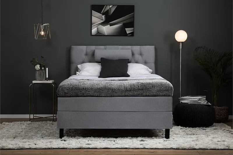 Jenkkisänky Lucky 120x200 Polyeetteri - Harmaa - Huonekalut - Sänky - Jenkkisängyt