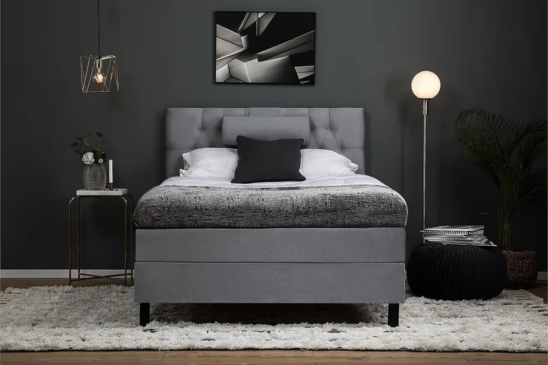 Jenkkisänky Lucky 120x200 Polyeetteri - Harmaa - Huonekalut - Sänky - Yhden hengen sängyt