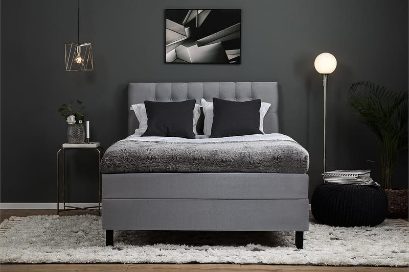 Jenkkisänky Lucky 140x200 cm Vaahto - Vaaleanharmaa - Huonekalut - Sänky - Jenkkisängyt