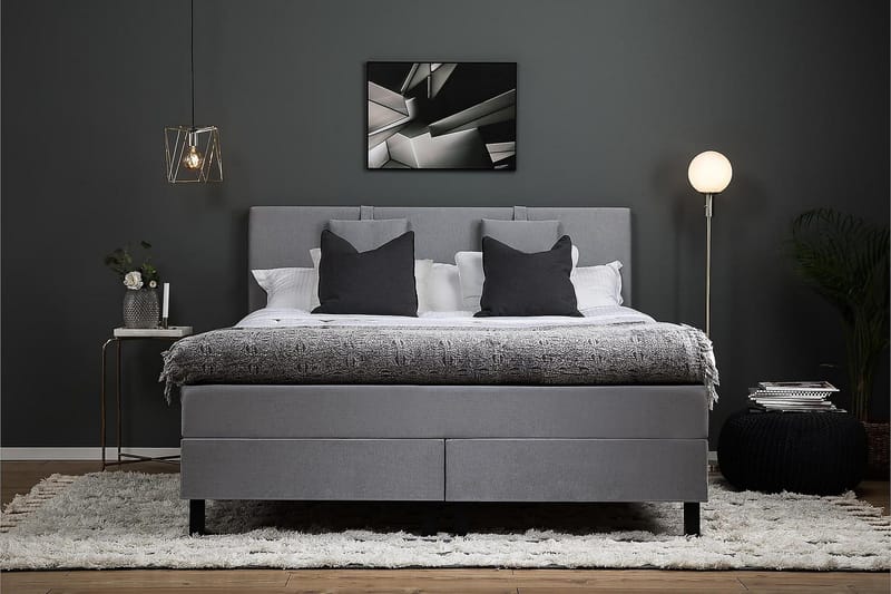 Jenkkisänky Lucky 150x200 Polyeetteri - Vaaleanharmaa - Huonekalut - Sänky - Jenkkisängyt