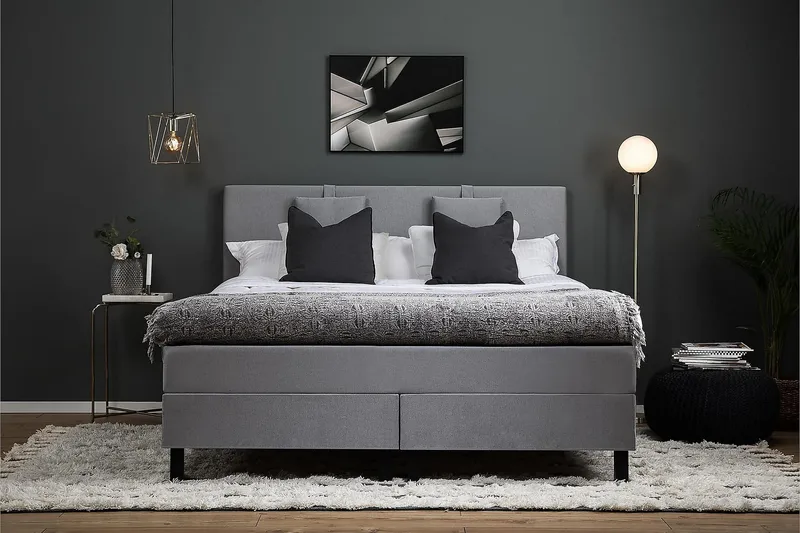 Jenkkisänky Lucky 150x200 Polyeetteri - Vaaleanharmaa - Huonekalut - Sänky - Jenkkisängyt