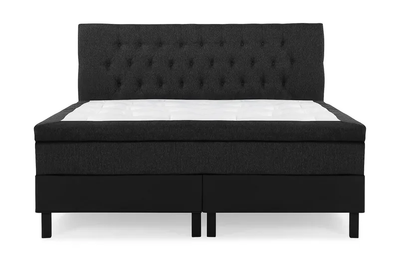 Jenkkisänky Lucky 160x200 Lateksi Keinonahka/Kangas - Musta/Harmaa - Huonekalut - Sänky - Jenkkisängyt