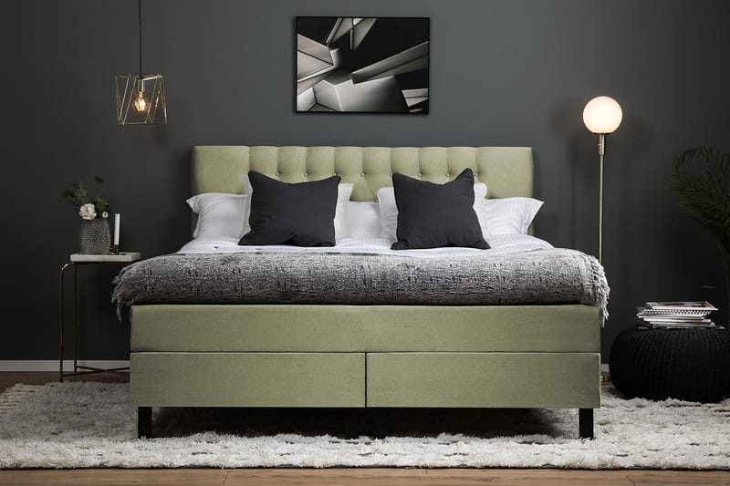 Jenkkisänky Lucky 160x200 Lateksi - Vihreä - Huonekalut - Sänky - Jenkkisängyt